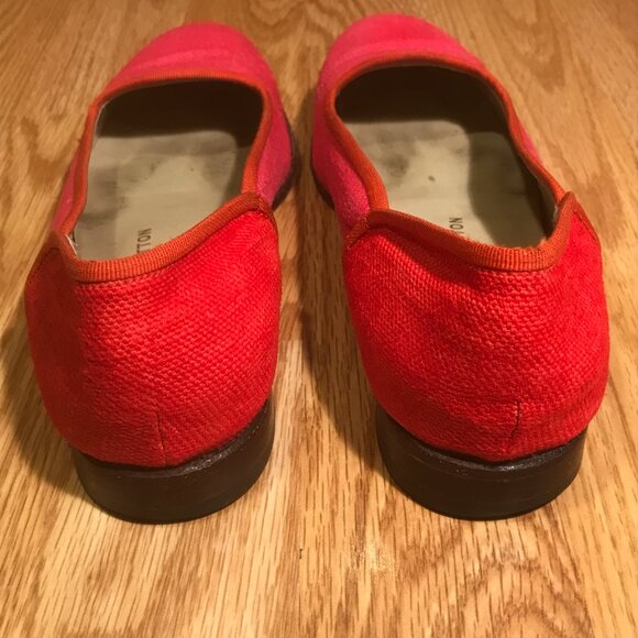 Stubbs & Wootton Two-Tone Pink Orange-Red Leather Flats Size 6.5 - Picture 10 of 16